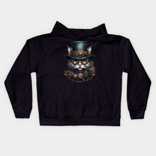 Cat Halloween Steampunk for Cat Lover Kids Hoodie